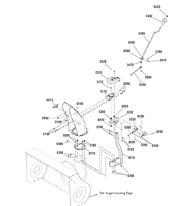 Discharge Chute Group Diagram and Parts List for 1695871 2010 Briggs and Stratton Snow Blower